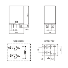 Load image into Gallery viewer, 12VDC 10A DPDT Relay Switch