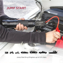 Load image into Gallery viewer, JumpSmart Portable All-in-One Vehicle Jump Starter, Flashlight, Power Bank with 37000 mWh