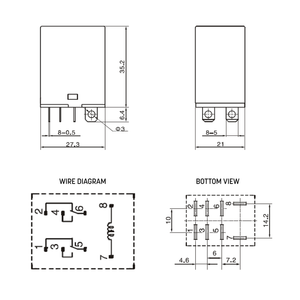 12VDC 10A DPDT Relay Switch
