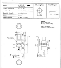 Load image into Gallery viewer, 250VAC 2P SPST (OFF)-ON Mini Momentary Push Button Switches, 1.5A (4-Pack)
