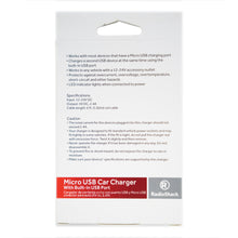 Load image into Gallery viewer, Micro USB Mobile Device Car Charger with Extra USB Port 5V 2.4A
